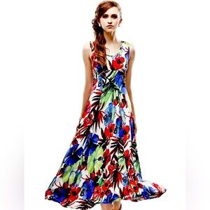 MaxChic Italy Amaryllis Floral Print Dress Small